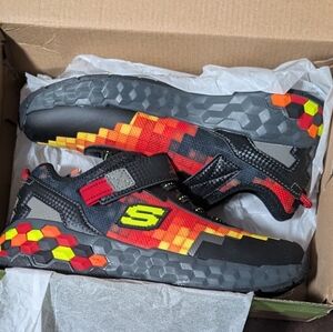 Skechers Kids' Black, Red, and Yellow Sneakers